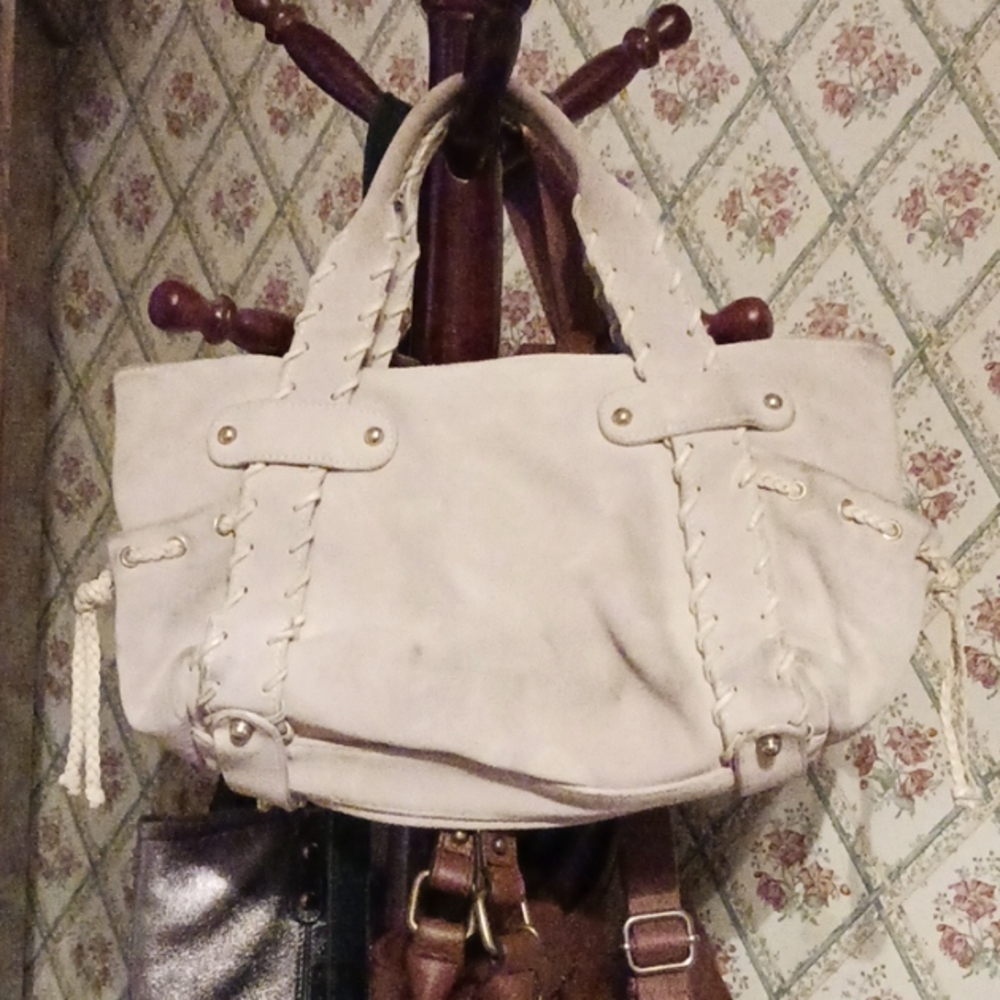 KOOBA pale pink suede handbag, small-medium.